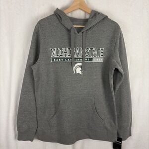 Michigan‎ State Spartans Hoodie Pullover Medium Gray Football Captivating NWT